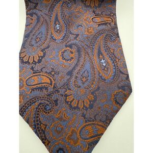 Vintage Tommy Hilfiger Silk Tie – Blue‎ Brown Paisley, Made in USA